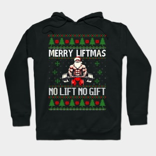 Merry Liftmas From North Swole Muscle Santa Weightlifting Hoodie